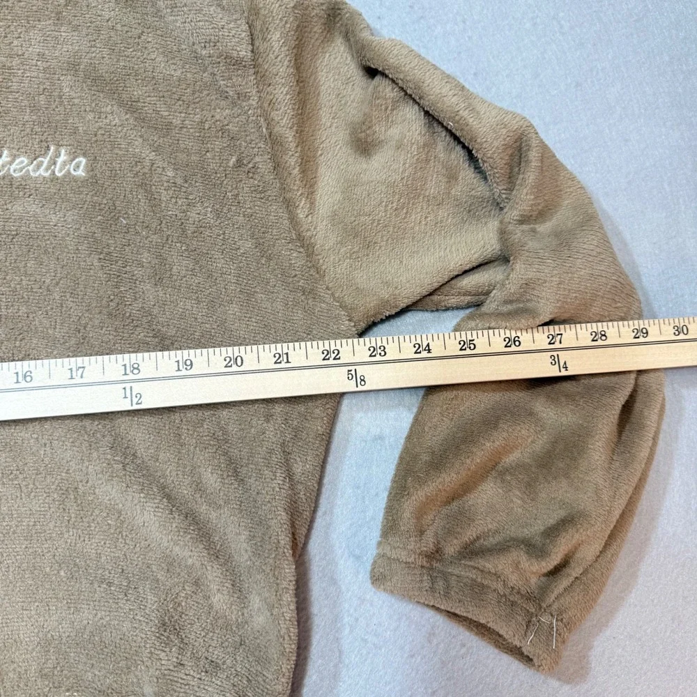 D.stedta Plush Pajama Set‎ Lounge Wear Tan Long Sleeve Top Pants Size 12